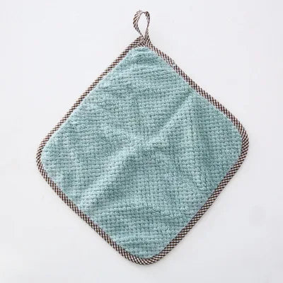 Kitchen Towels Hangable Cleaning Cloth for Tableware Dish Cloth Microfiber Absorbent Household Cleaning Towels