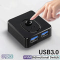 USB 3.0 KVM Switch 1x2/2x1 USB Hub Bidirectional USB2.0 Switcher USB3.0 Extender Shared Controller for PC Keyboard Mouse Printer