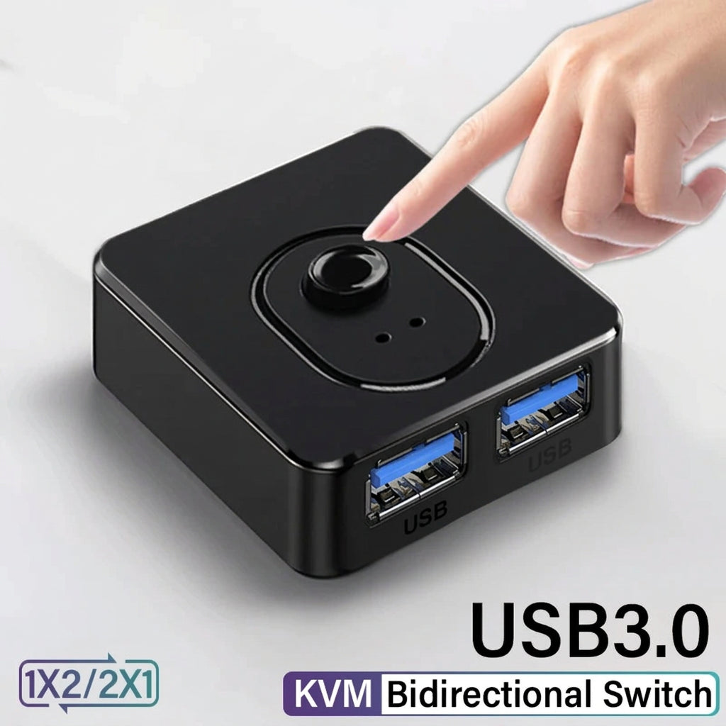 USB 3.0 KVM Switch 1x2/2x1 USB Hub Bidirectional USB2.0 Switcher USB3.0 Extender Shared Controller for PC Keyboard Mouse Printer