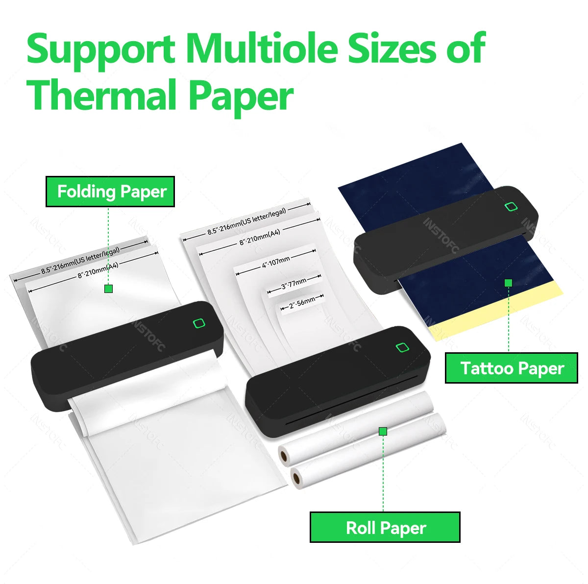 Portable A4 Thermal Printer Inkless Photo PDF Document Tattoo Printing Bluetooth Tattoo Stencil Printer For Office Home Travel